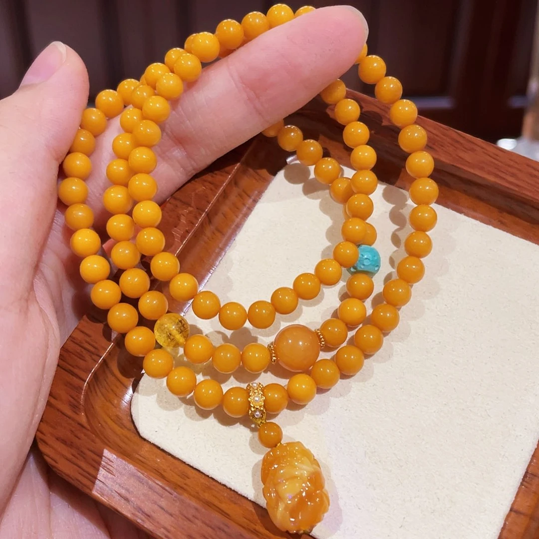 未镶嵌蜜蜡手链手串