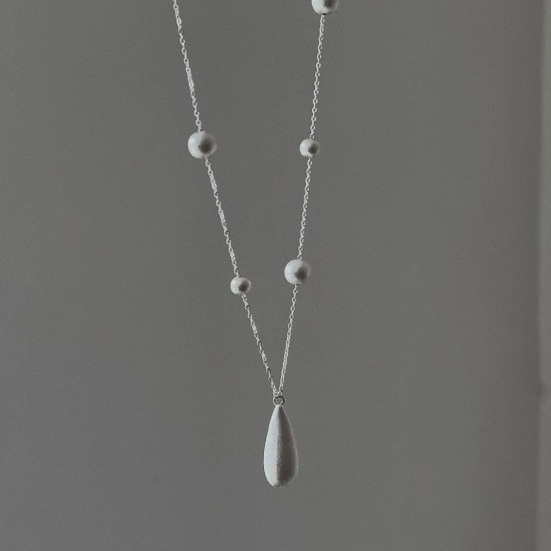 坠链均925银 JIUJIU【春晓拉丝链】项链气质时尚百搭小众简约0212