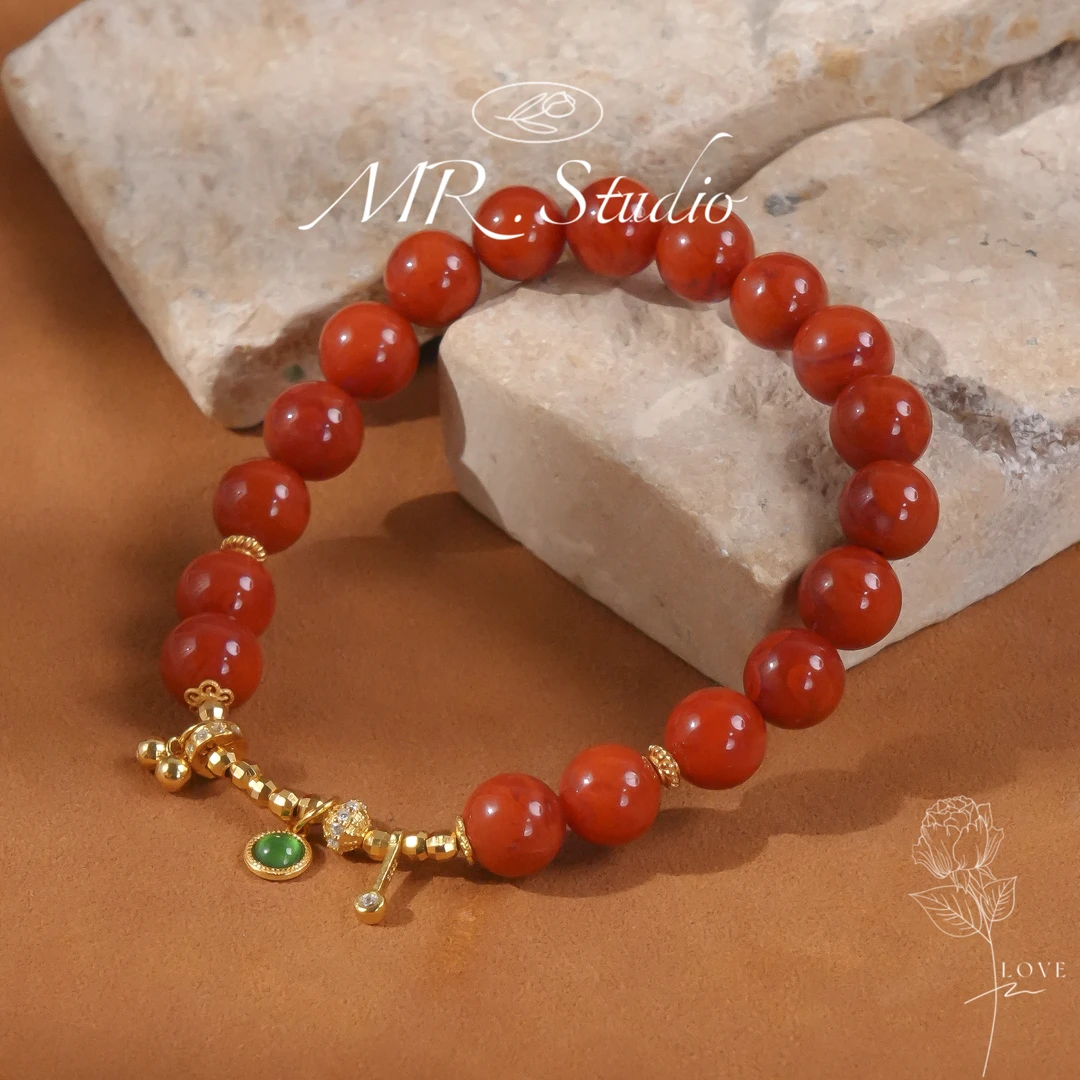 木润【南红手串】天然南红手串s925