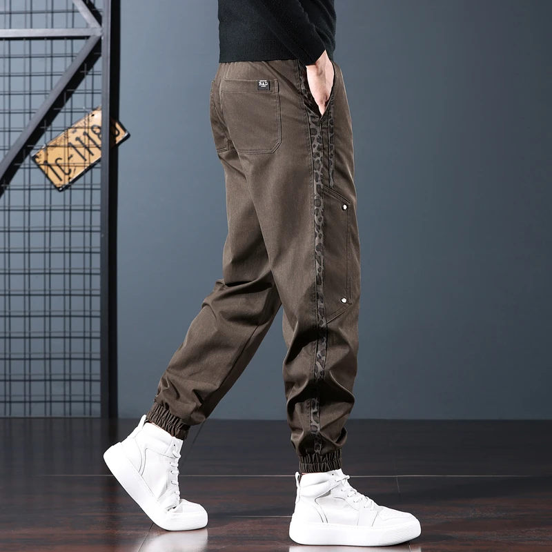 潮牌工装裤子男款爆款2025新款秋季美式潮流束脚裤运动百搭休闲裤