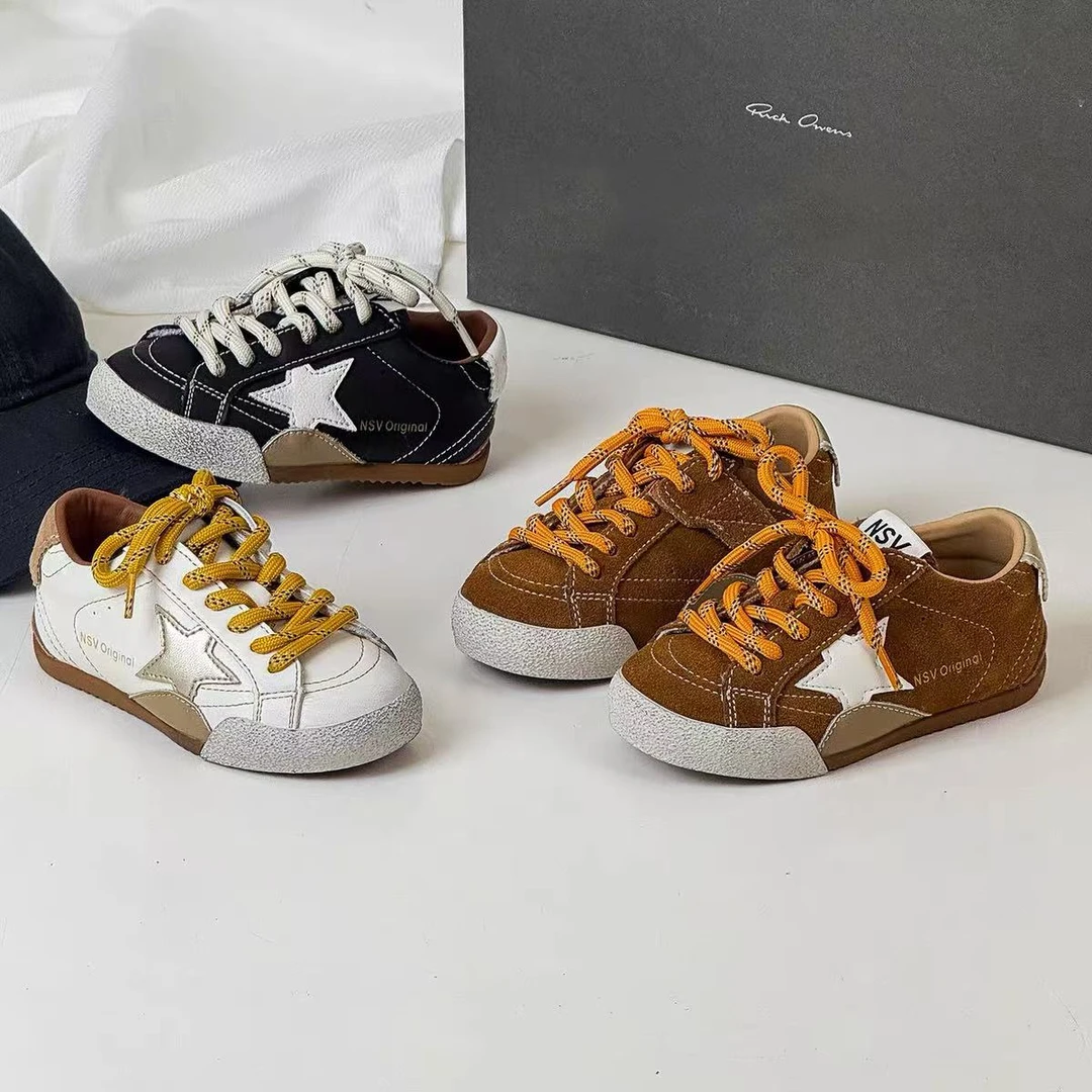 儿童运动鞋2025秋季新款韩版男童休闲星星板鞋中大童德训鞋小白鞋