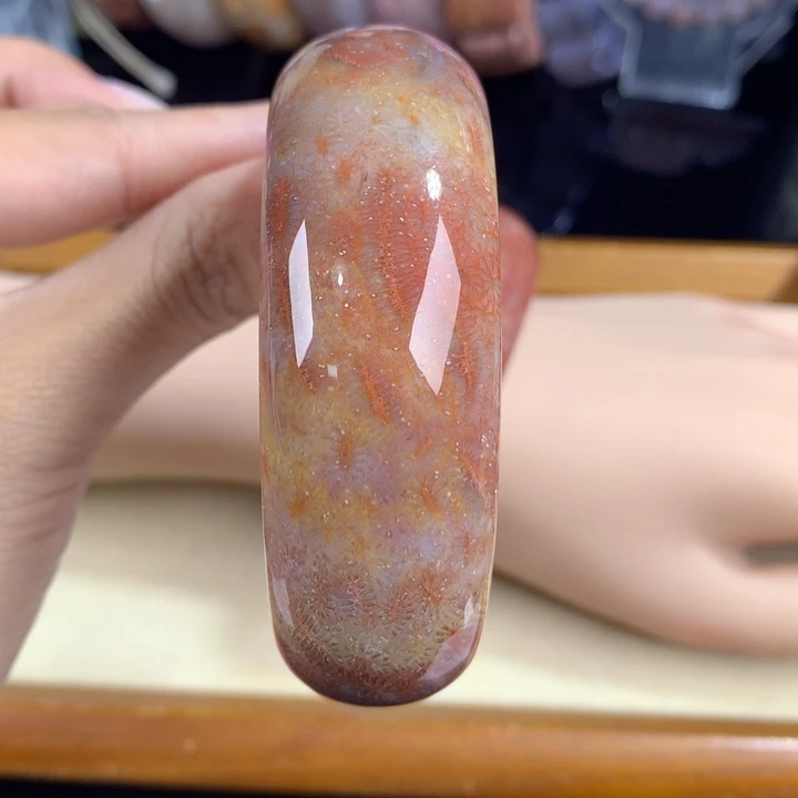 硅化珊瑚（珊瑚玉）未镶嵌吊坠(赠链)12号60圈口