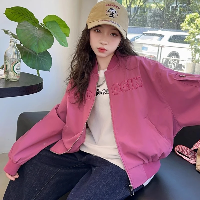 女童棒球服外套春秋款2025新款洋气中大童宽松休闲网红爆款夹克潮