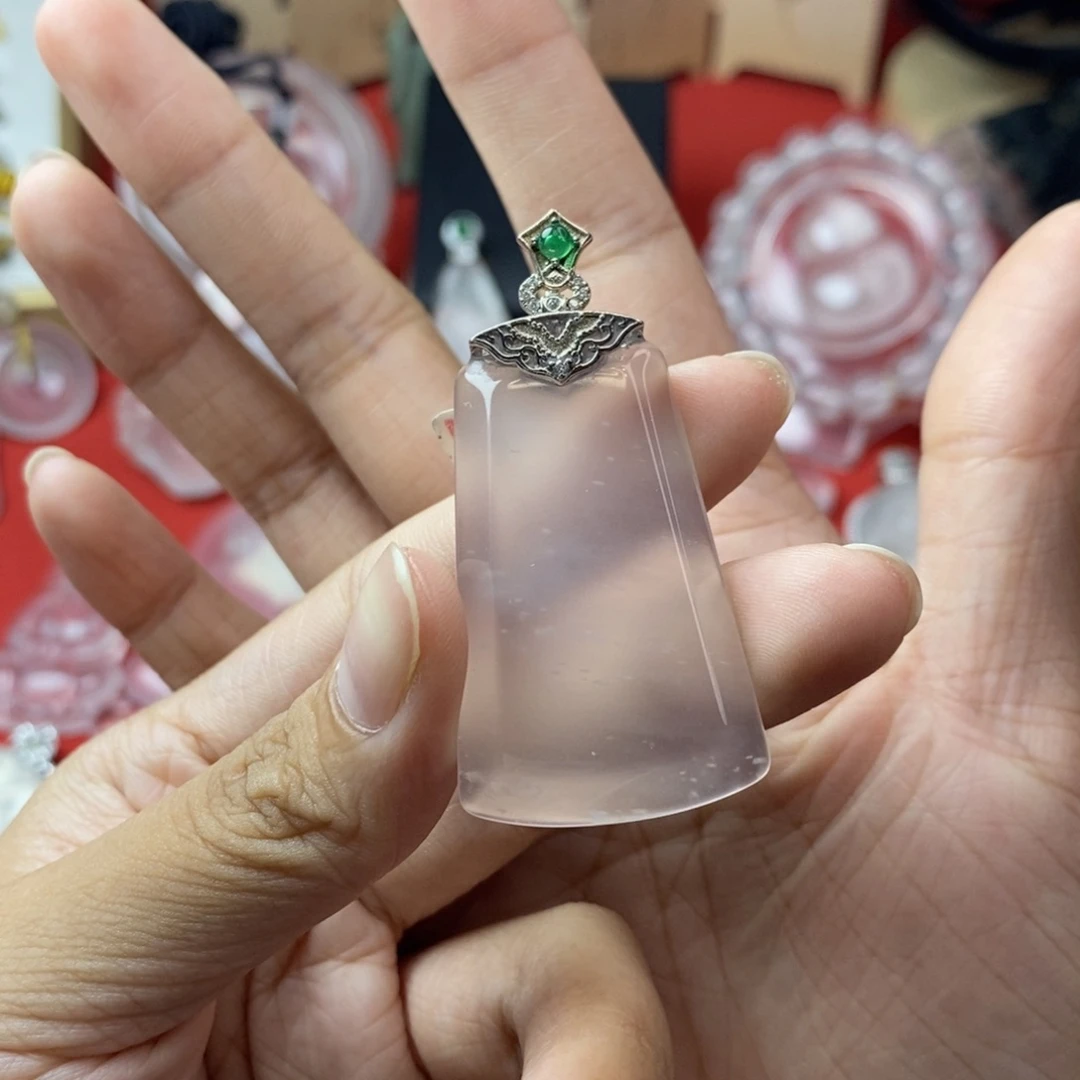 石英质玉银S925镶嵌手牌