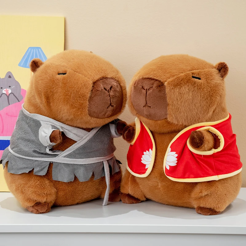 可爱穿衣卡皮巴拉水豚公仔解压玩偶毛绒玩具女生床上陪睡娃娃礼物