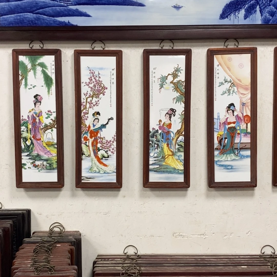 瓷片80*28*4景德镇瓷板画柴窑烧制