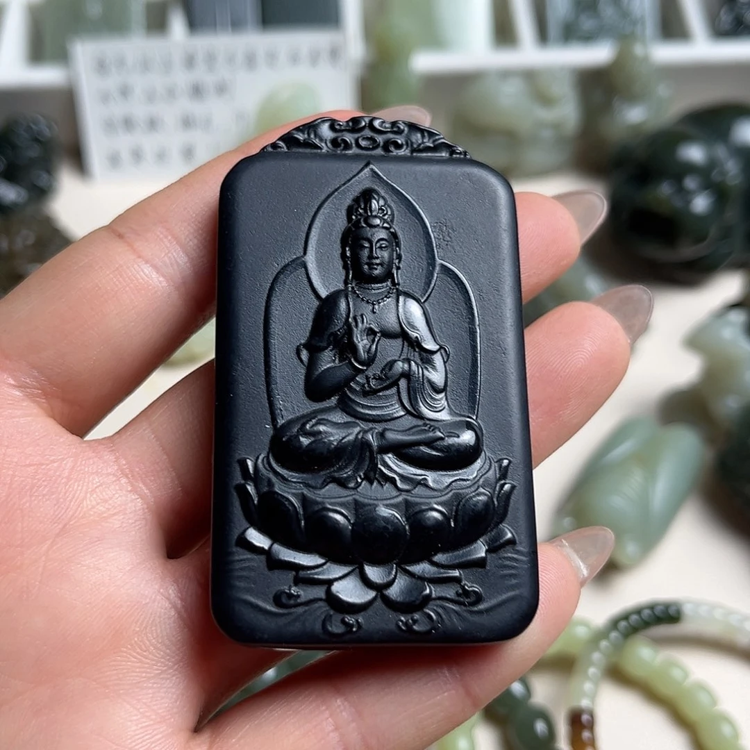 和田玉（墨玉）未镶嵌挂件