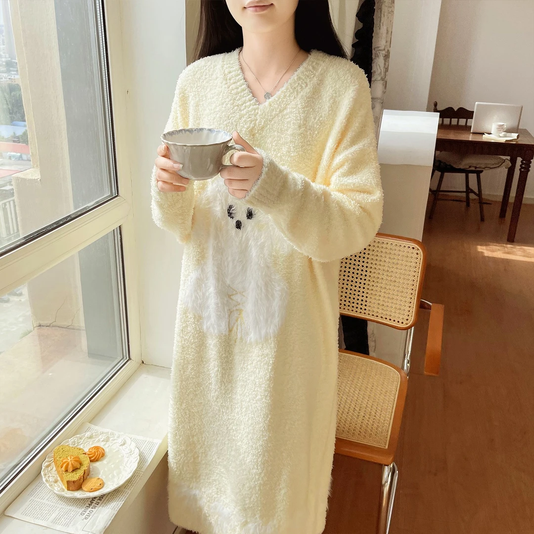 2025年秋冬新款半边绒睡衣可爱冬天加厚甜美公主加绒网红家居服