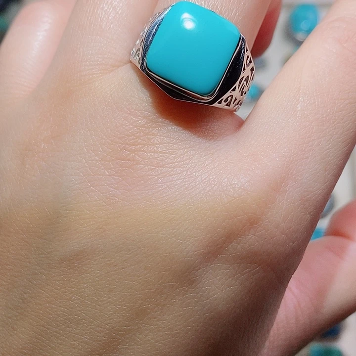 绿松石银S925镶嵌挂件