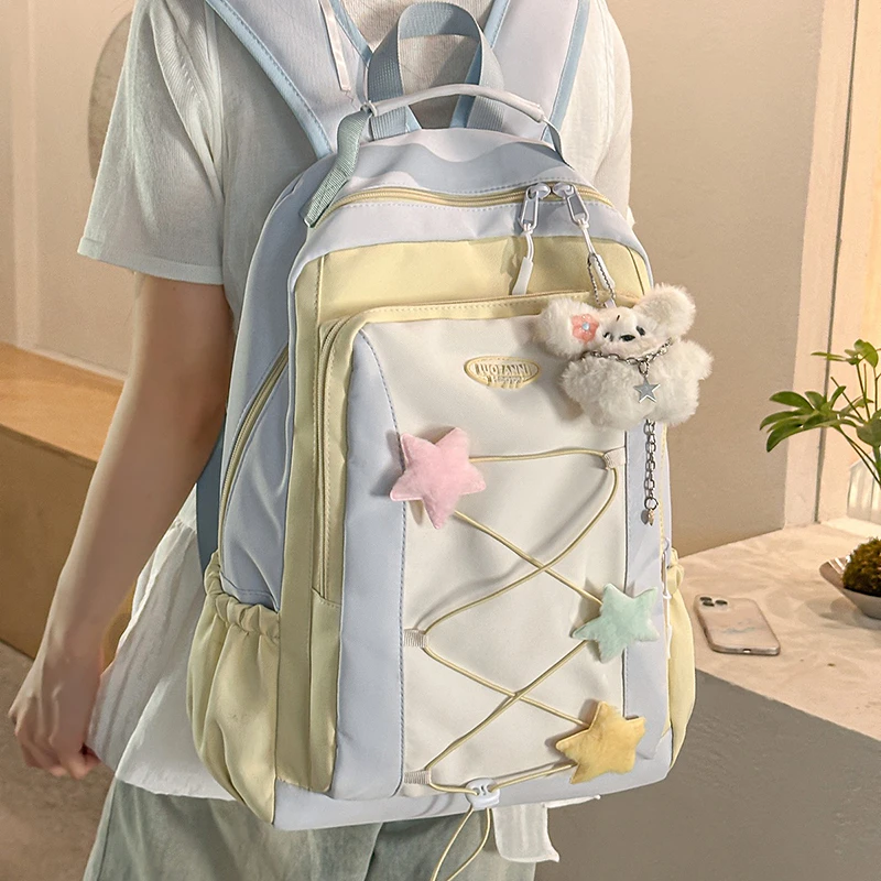 小清新书包女初中生高颜值可爱小学生双肩包中学生大容量轻便背包