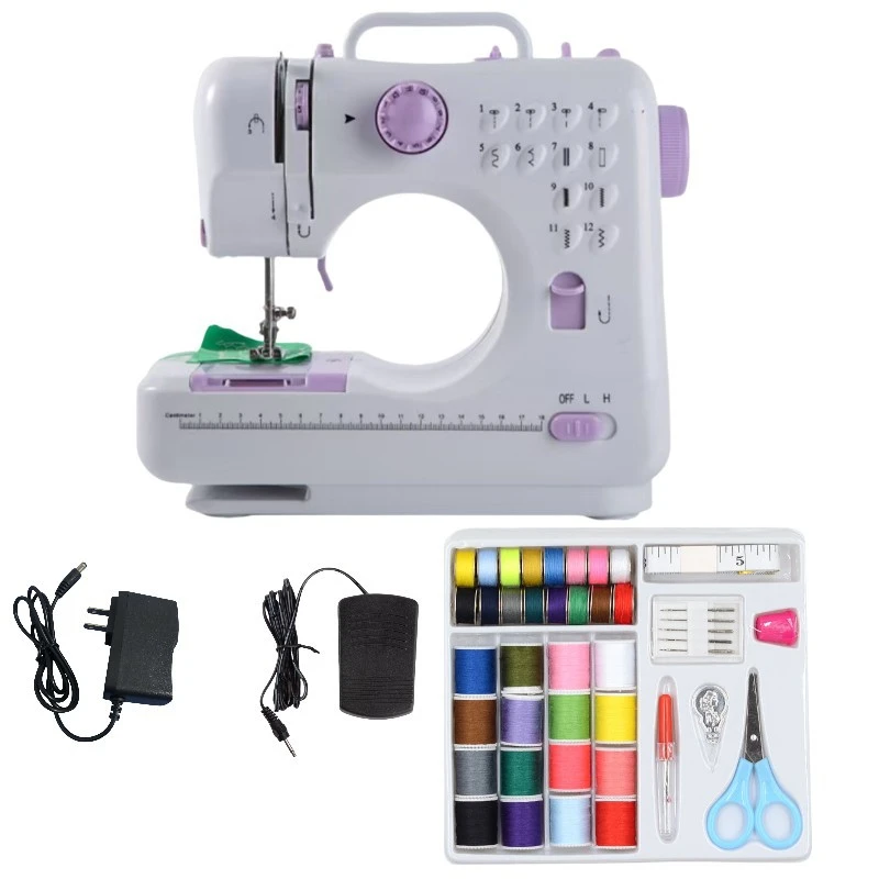 专供505缝纫机锁边迷你小缝纫机家用吃厚多功能电动脚踏机