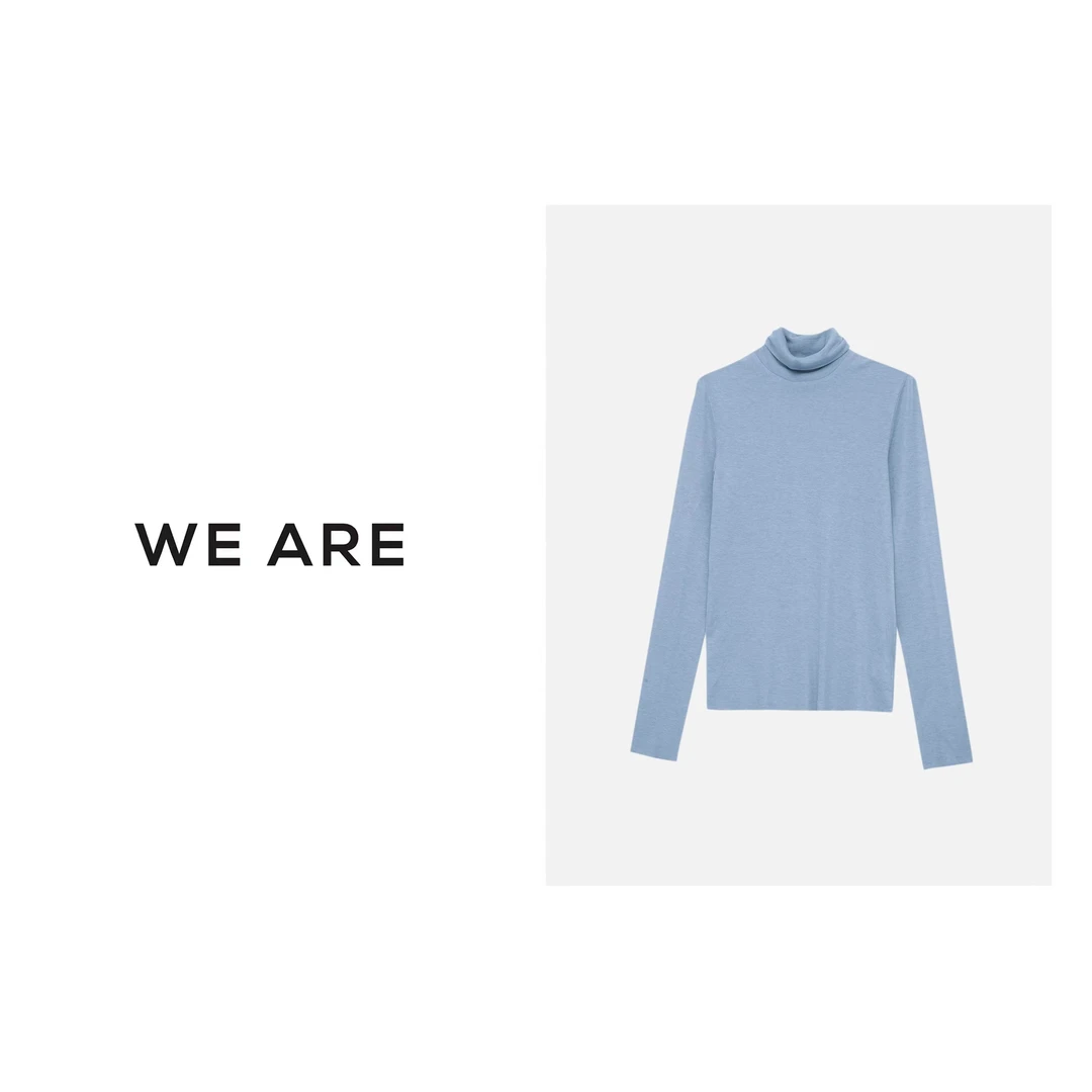 《WE ARE》叠穿神器*刚需 天 丝 羊毛 抗起球高领 长袖针织衫 23211