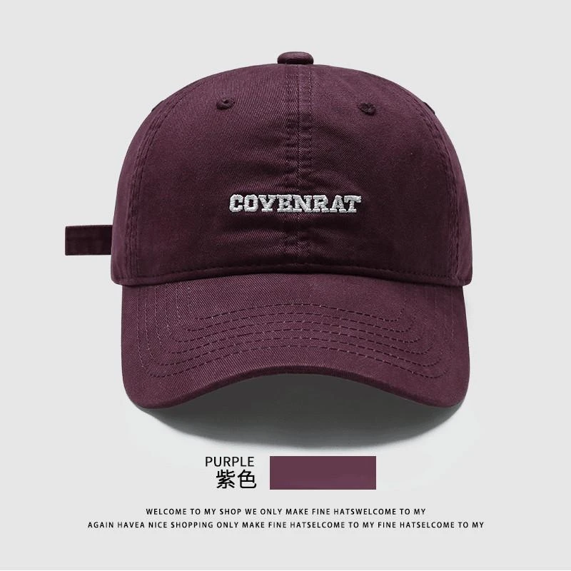 2025新款字母刺绣棒球帽男女宽帽檐大脸显脸小软顶鸭舌帽子情侣