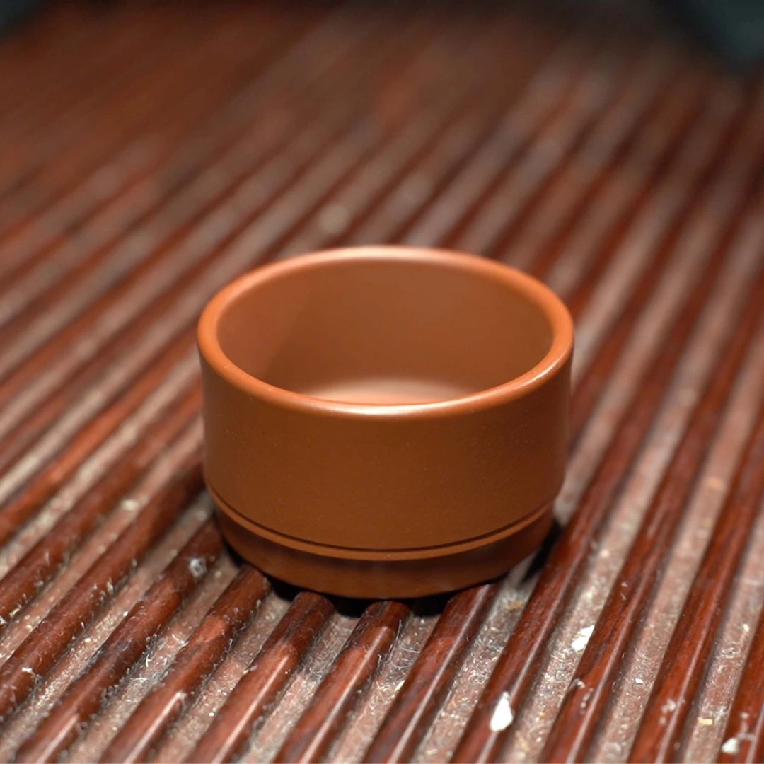 DT604大红袍竹节主人杯全手工紫砂杯