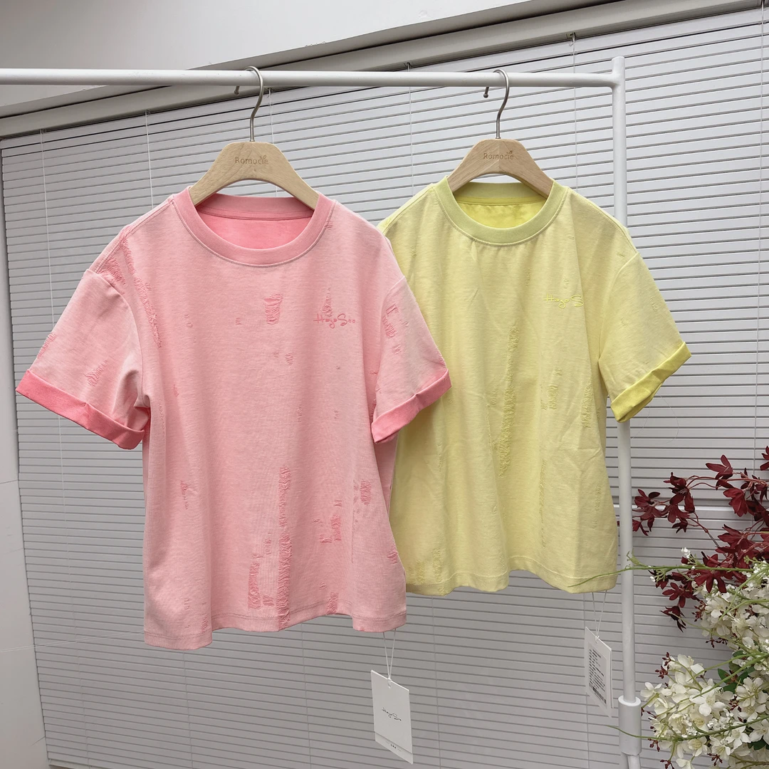 【短袖二区】草莓T恤卷毛狗印花夏季女孩短袖