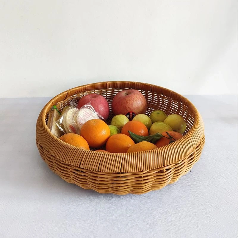 圆形果盘纯手工编织创意餐厅客厅家用酒店名宿过年水果篮点心篮子