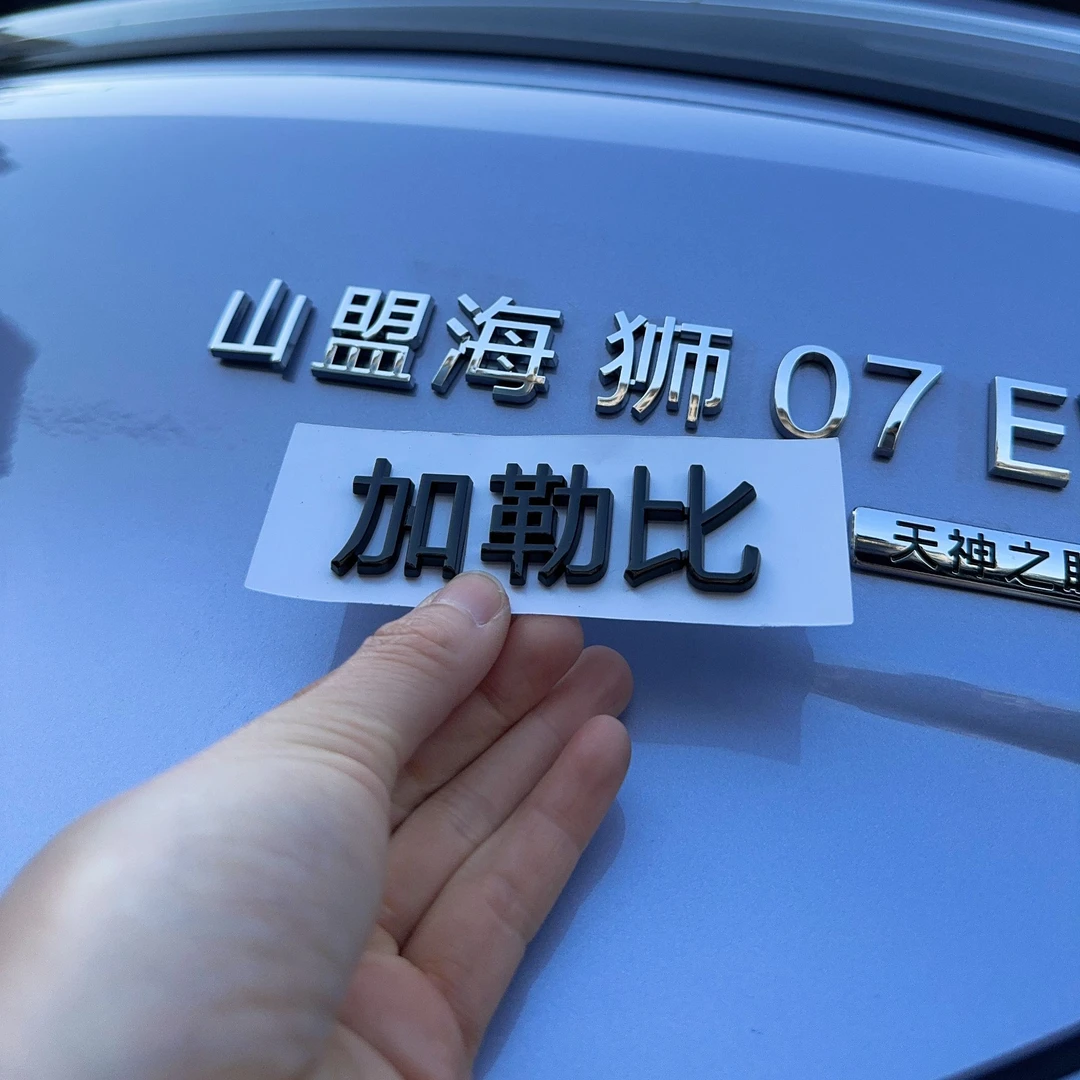 改装海狮山盟铁锅炖原车电镀个性创意文字汽车装饰搞笑车尾标贴