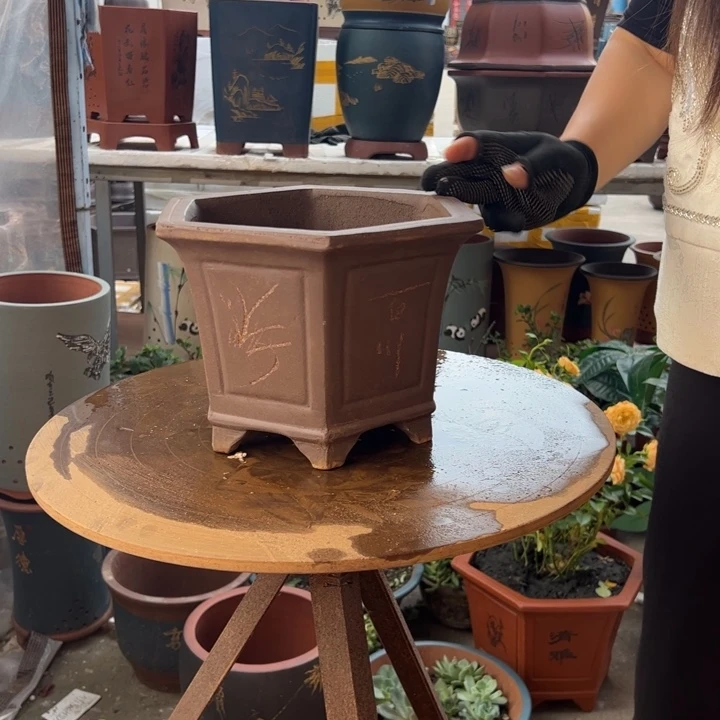 宜兴紫砂25刻绘六方