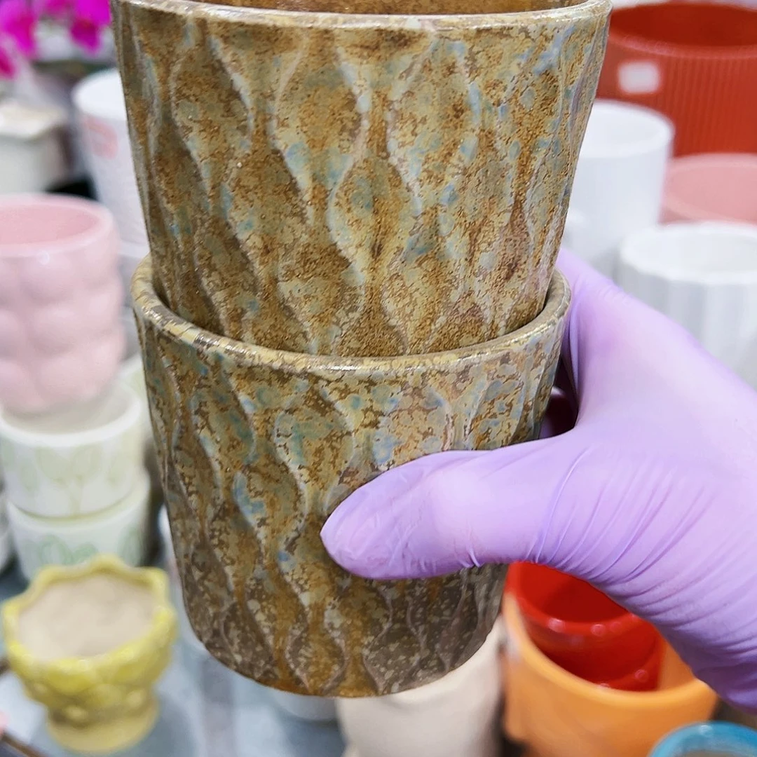 有孔外贸尾单陶瓷花盆凑单10米包邮