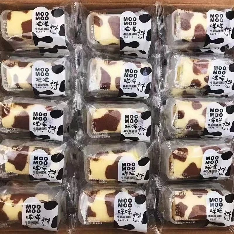 哞哞蛋糕卷牛乳小面包学生早餐即食网红款零食整箱源工厂一件批发