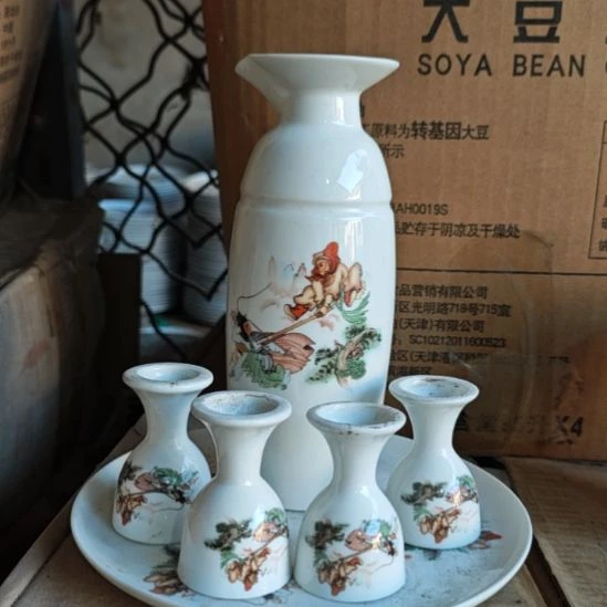 库存微瑕三打白骨精酒壶一套