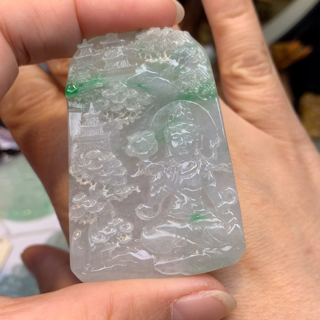 翡翠颈饰未镶嵌观音