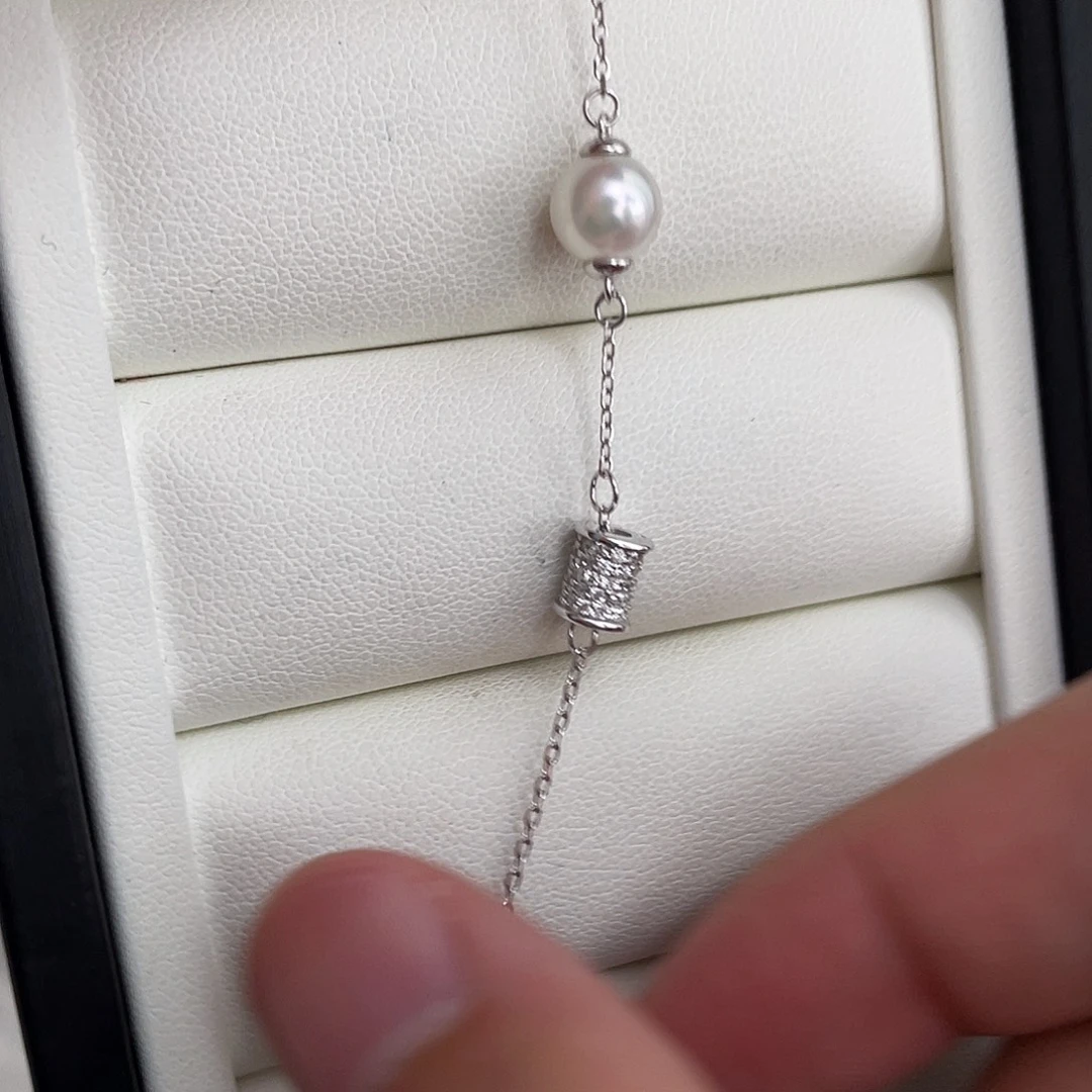 海水珍珠银S925镶嵌手绳