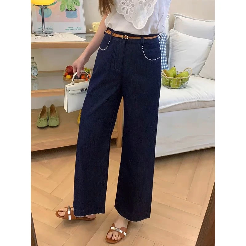 不掉色天丝轻薄凉感直筒裤女夏季薄款宽松显瘦百搭梨型身材阔腿裤