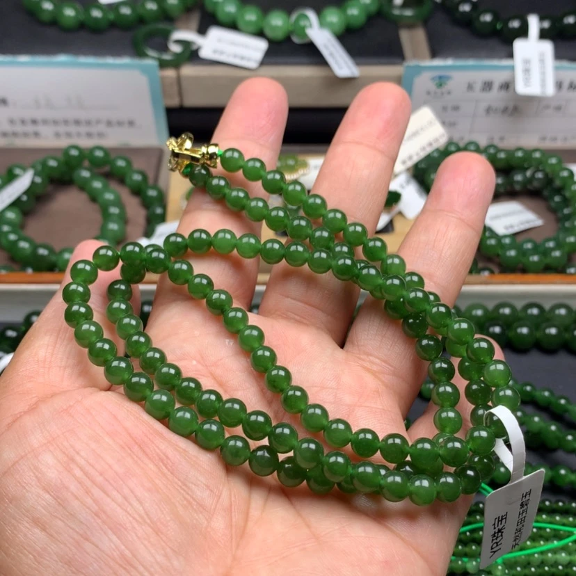 【闪购商品】颈饰未镶嵌和田玉（碧玉）星****制6m m