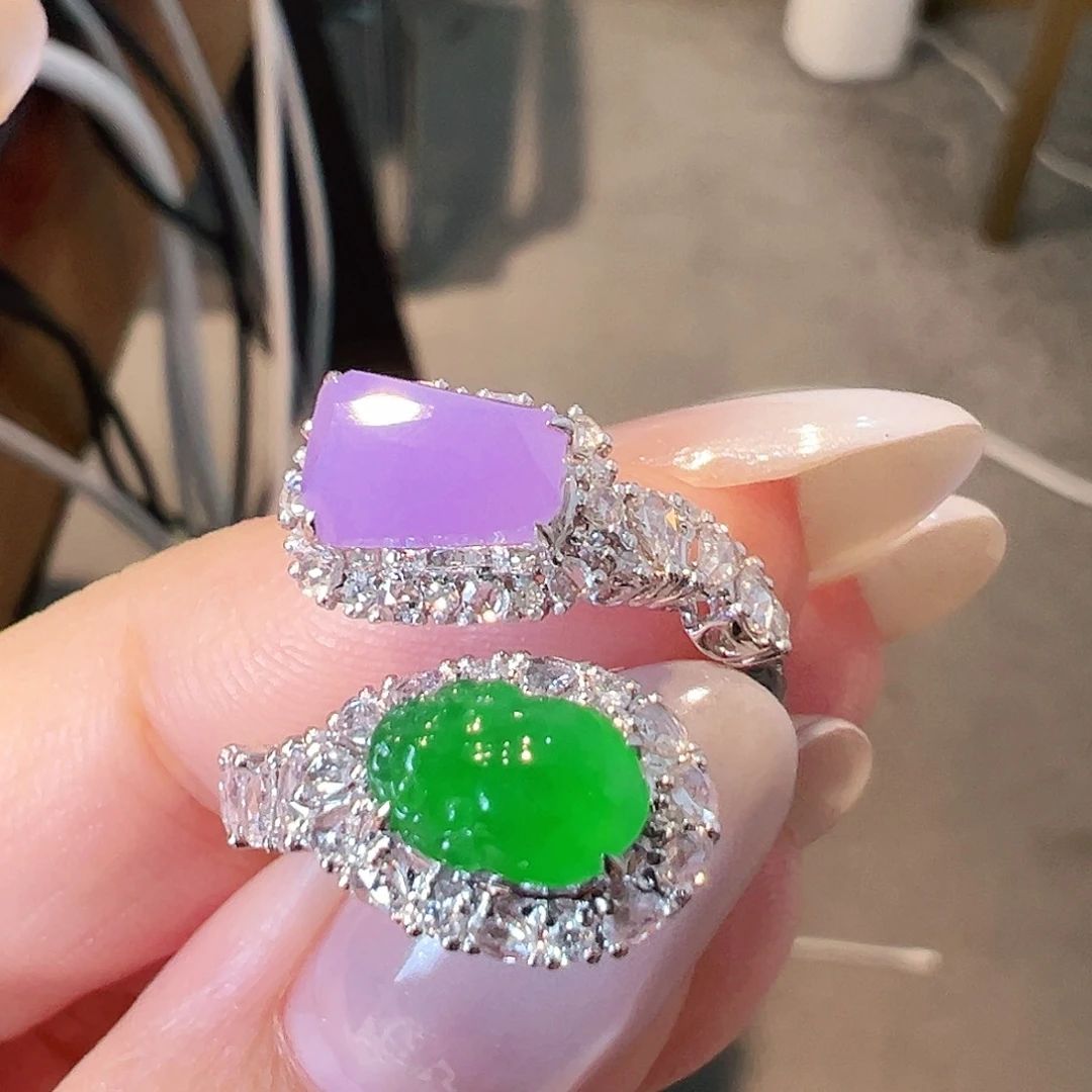翡翠18K金镶嵌戒指翡翠
