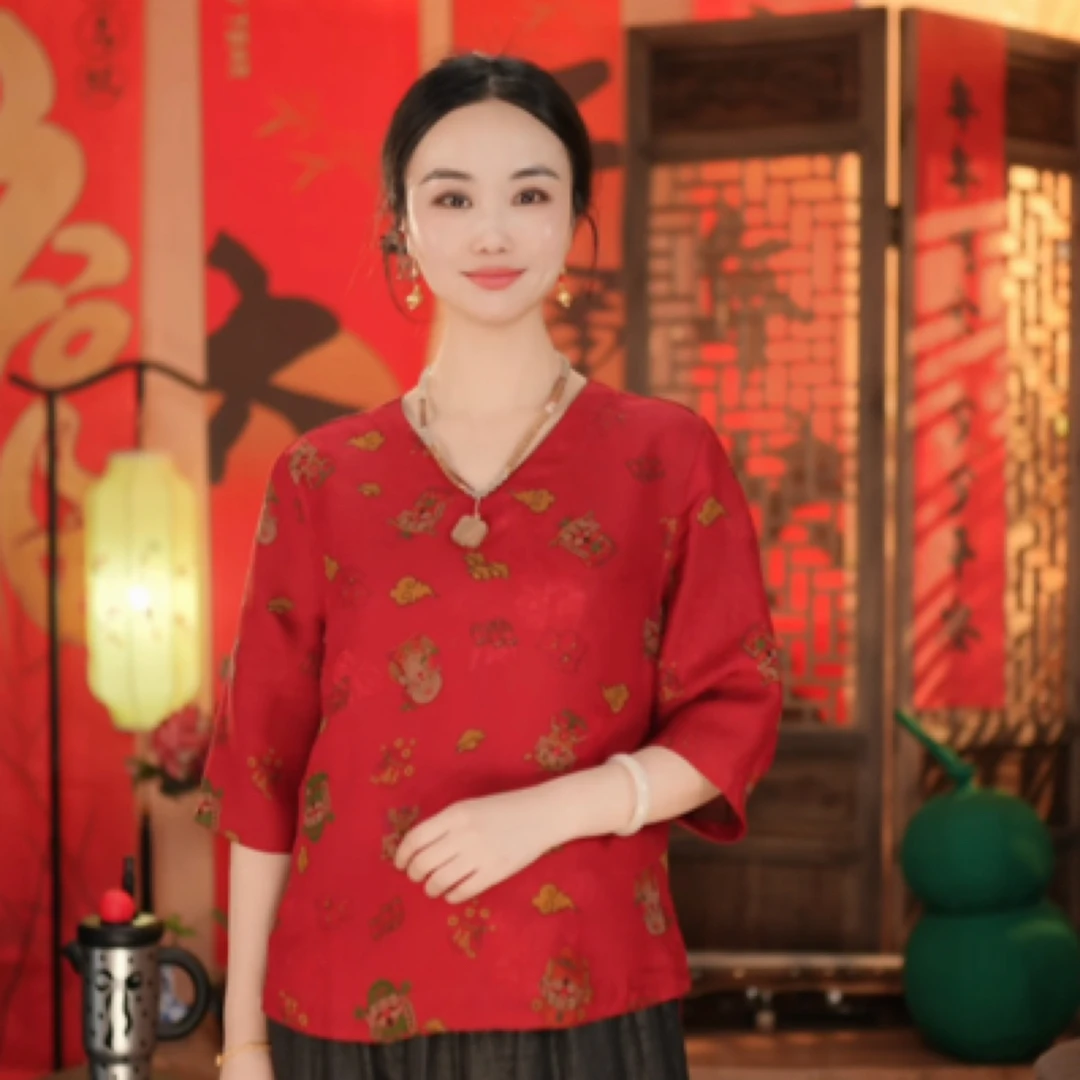 【东方婵韵】2025年新款新中式多色双面双穿春装上衣 DFCY26847