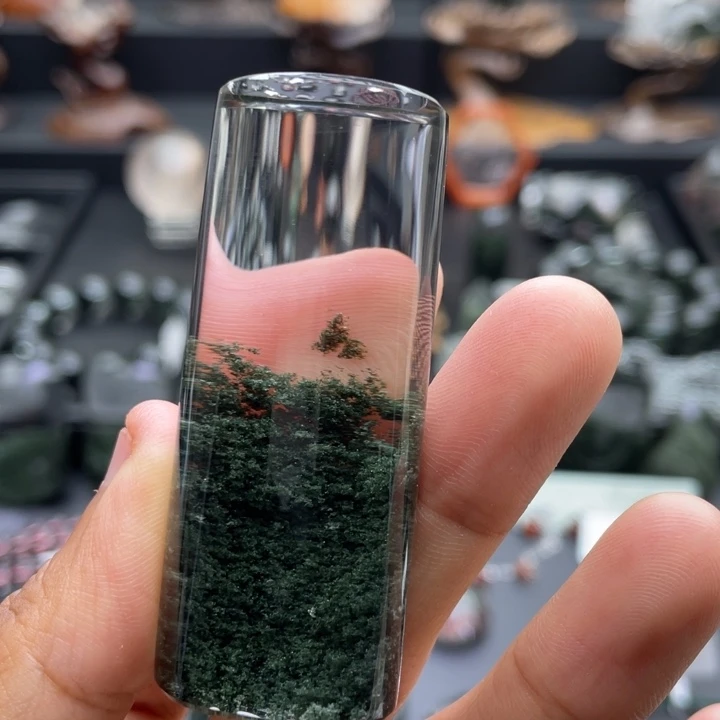 水晶颈饰未镶嵌绿幽灵聚宝盆柱子定制