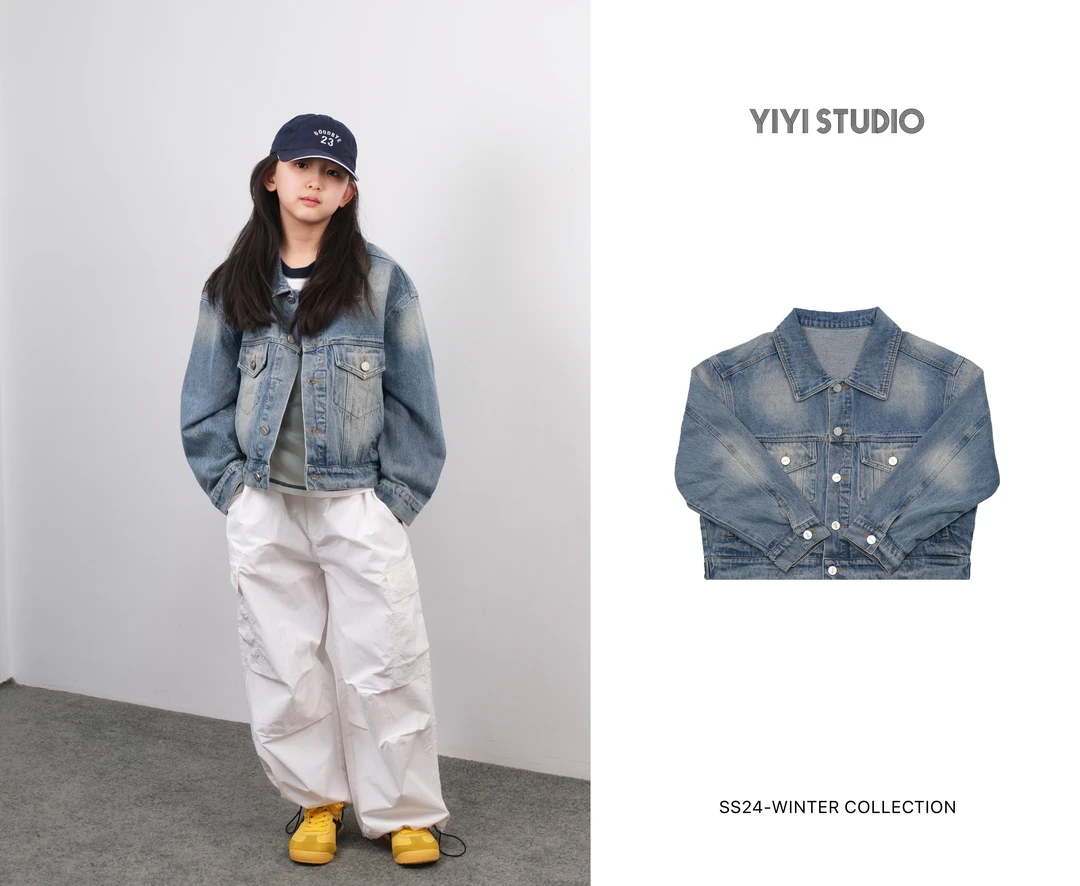 YiYi 童装经典百搭牛仔外套0445