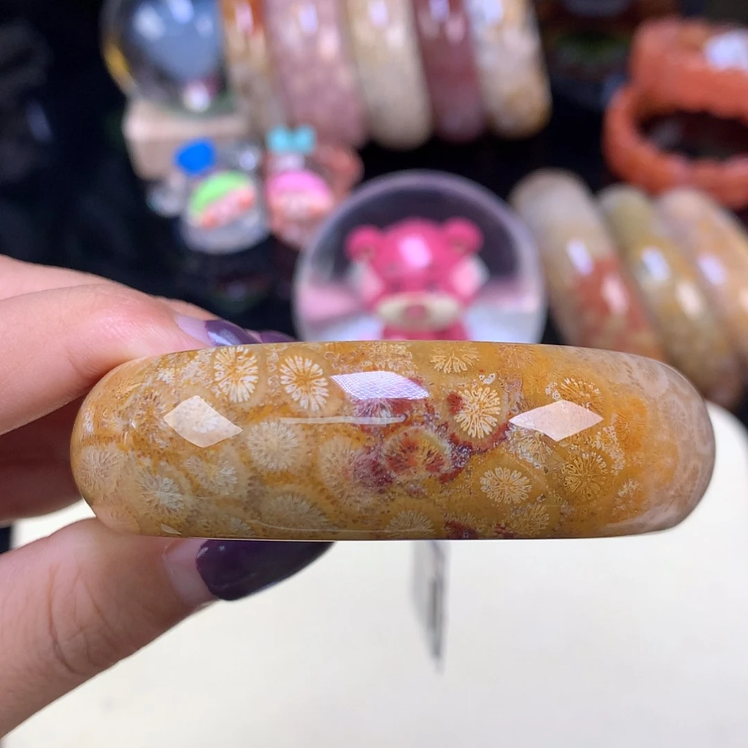 【闪购商品】颈饰未镶嵌硅化珊瑚（珊瑚玉）上新手镯57（44号）