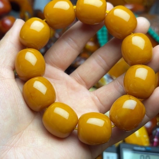 琥珀（花珀）手串未镶嵌蜜蜡