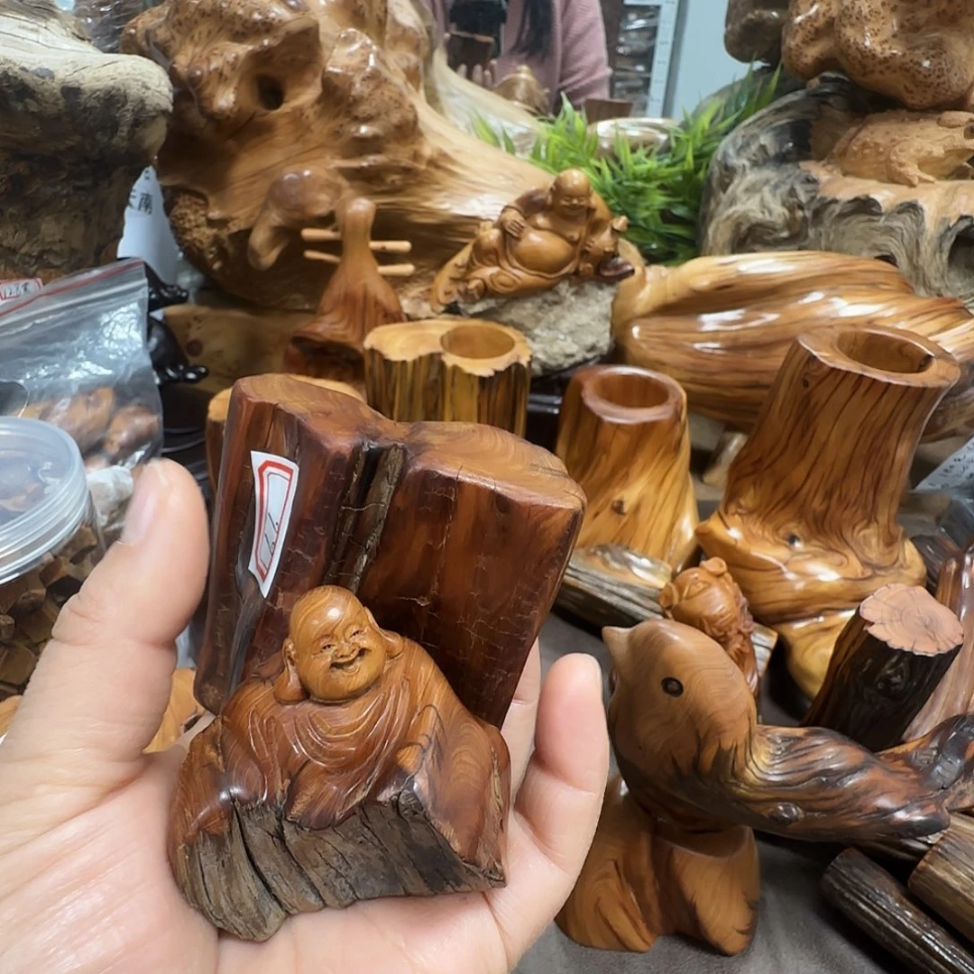 津***道柏木（崖柏）太行崖柏陈化黑油闻香底座加乐乐2件