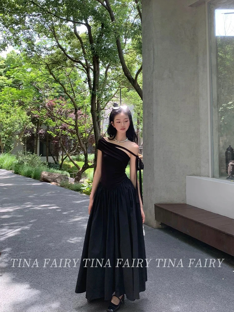 tina fairy/“万变小黑裙”，可甜可酷可休闲可法式气质