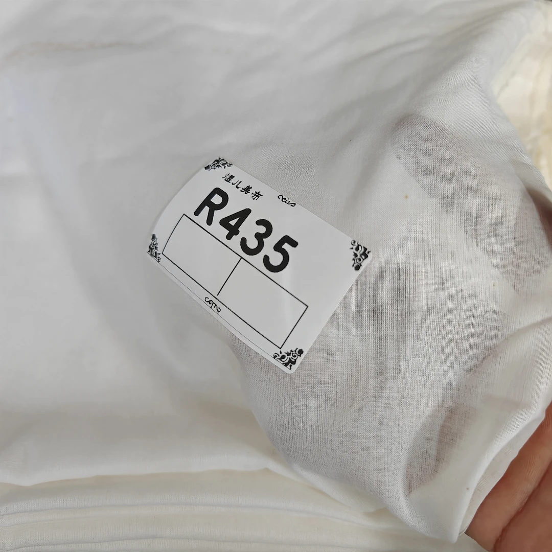 435时代米白梭织棉布料瑕疵