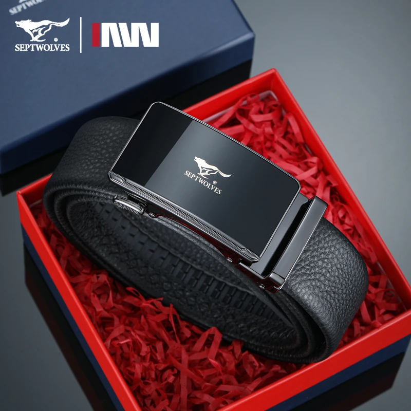 七匹狼2025新款真皮自动扣腰带商务头层牛皮裤带配西装有气场皮带