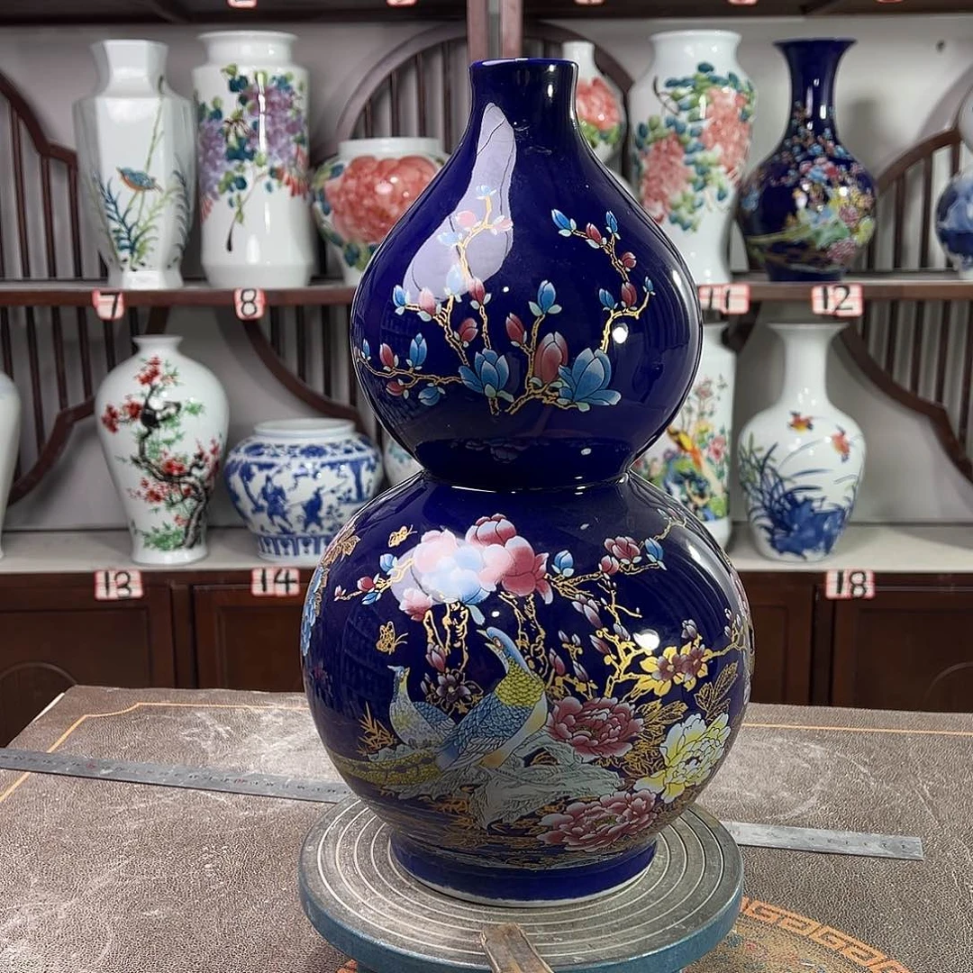 陶摆件景德镇陶瓷葫景泰蓝