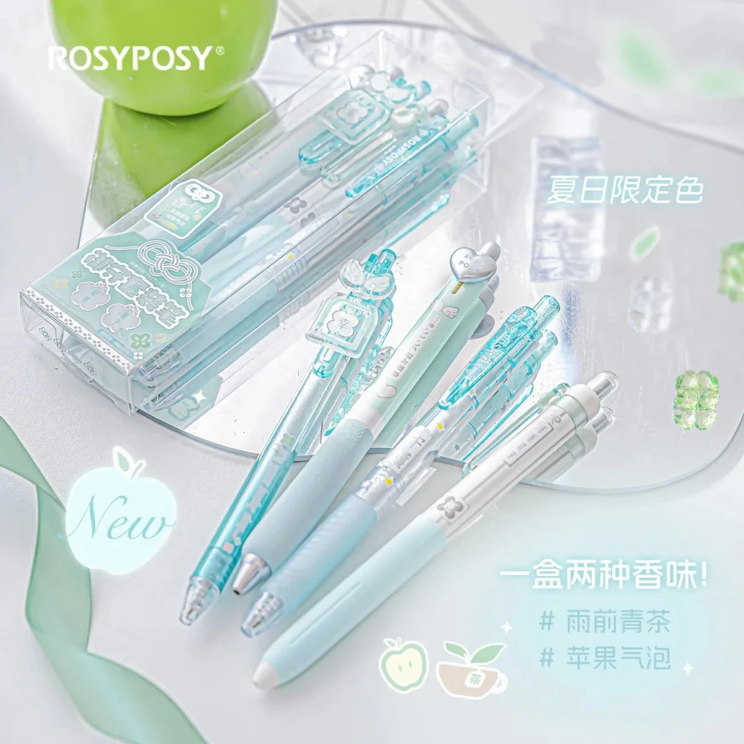 RosyPosy柔设御守中性笔高颜值ins风香味黑笔按动笔套装开学必备
