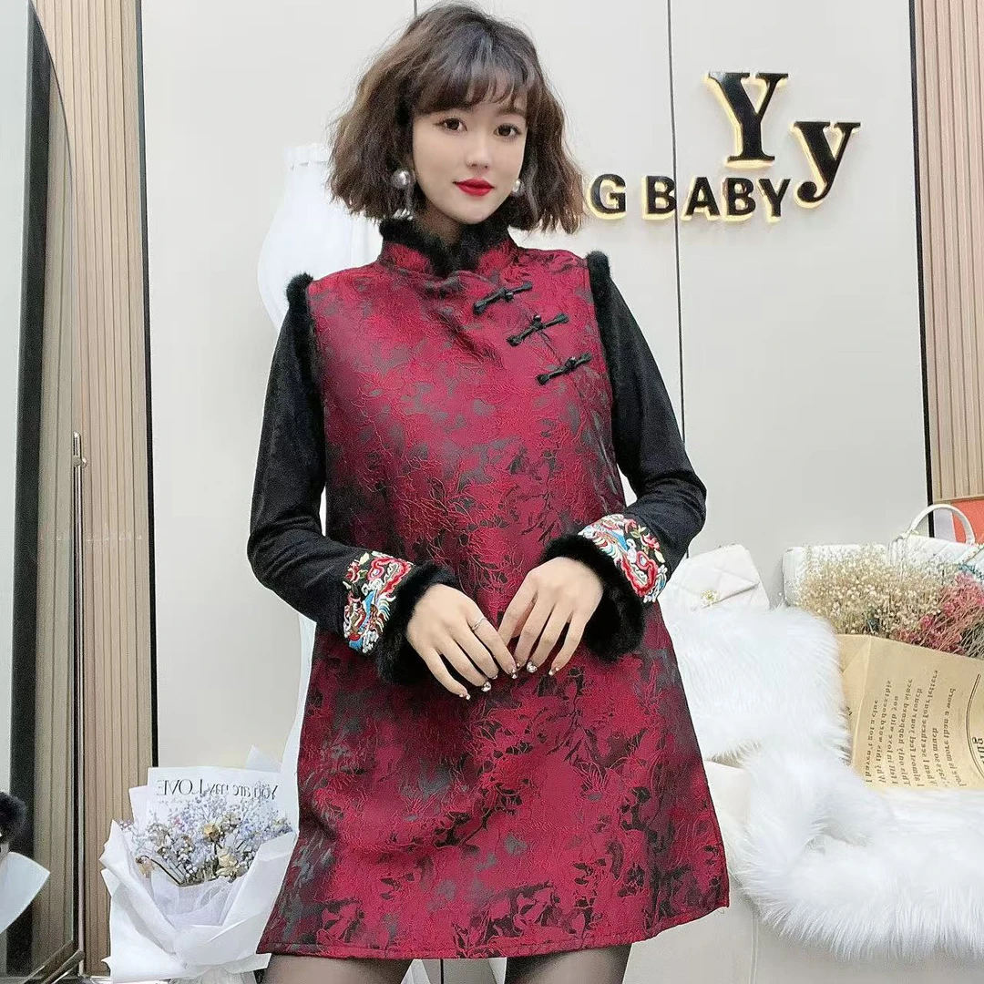 YY大码(花末之旅)时尚百搭重工刺绣提花气质两件套套装