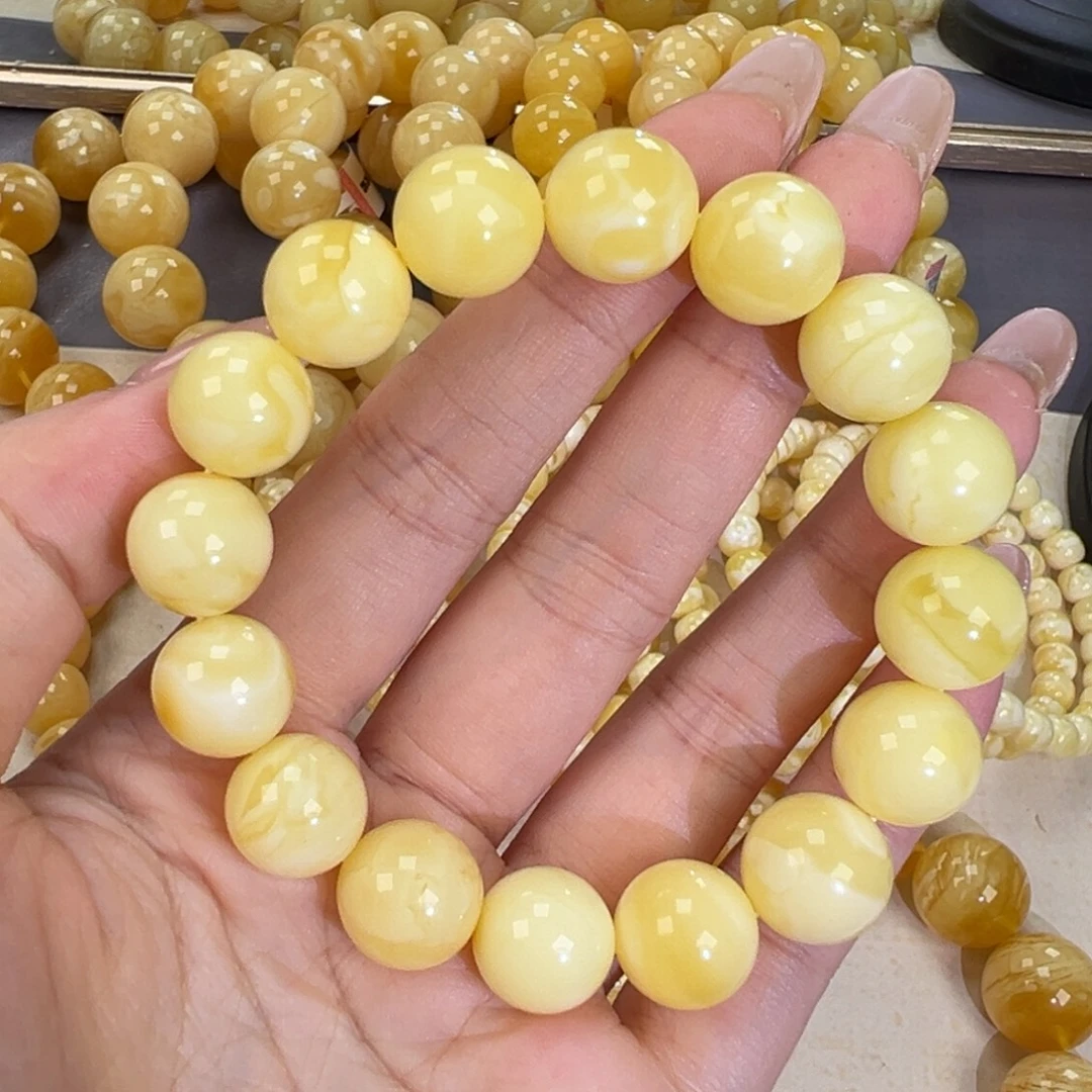 手链琥珀未镶嵌20.8白蜡