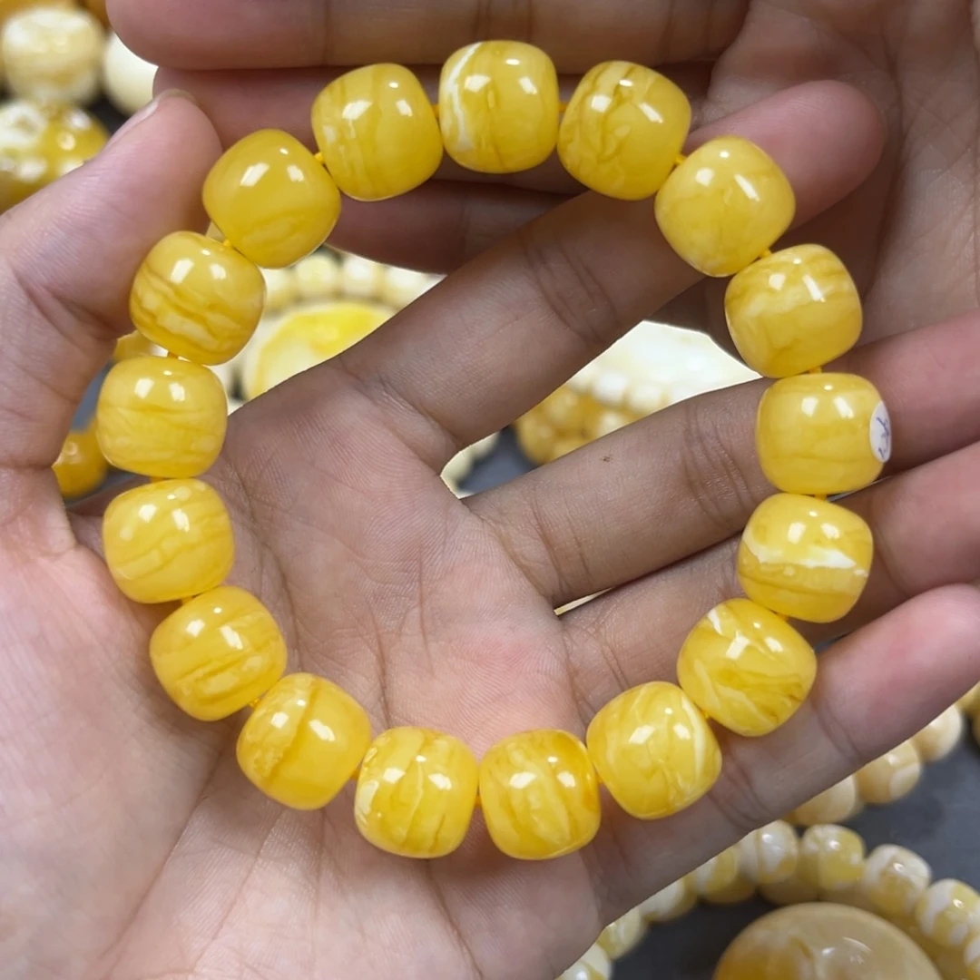 琥珀未镶嵌手串同料13mm
