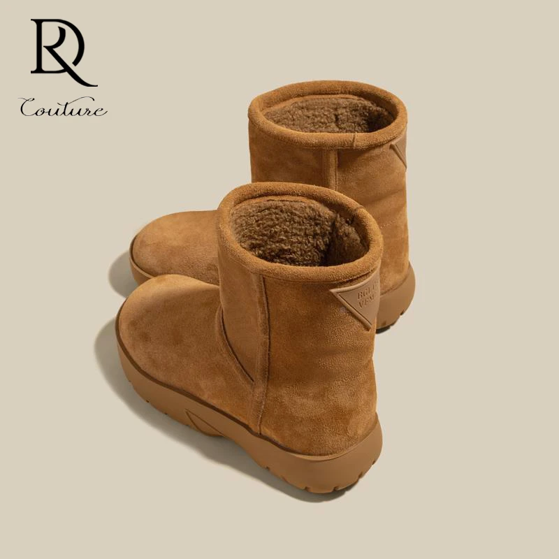 【DR明星同款】2025冬保暖雪地靴女防水加绒厚底内增高短筒棉鞋