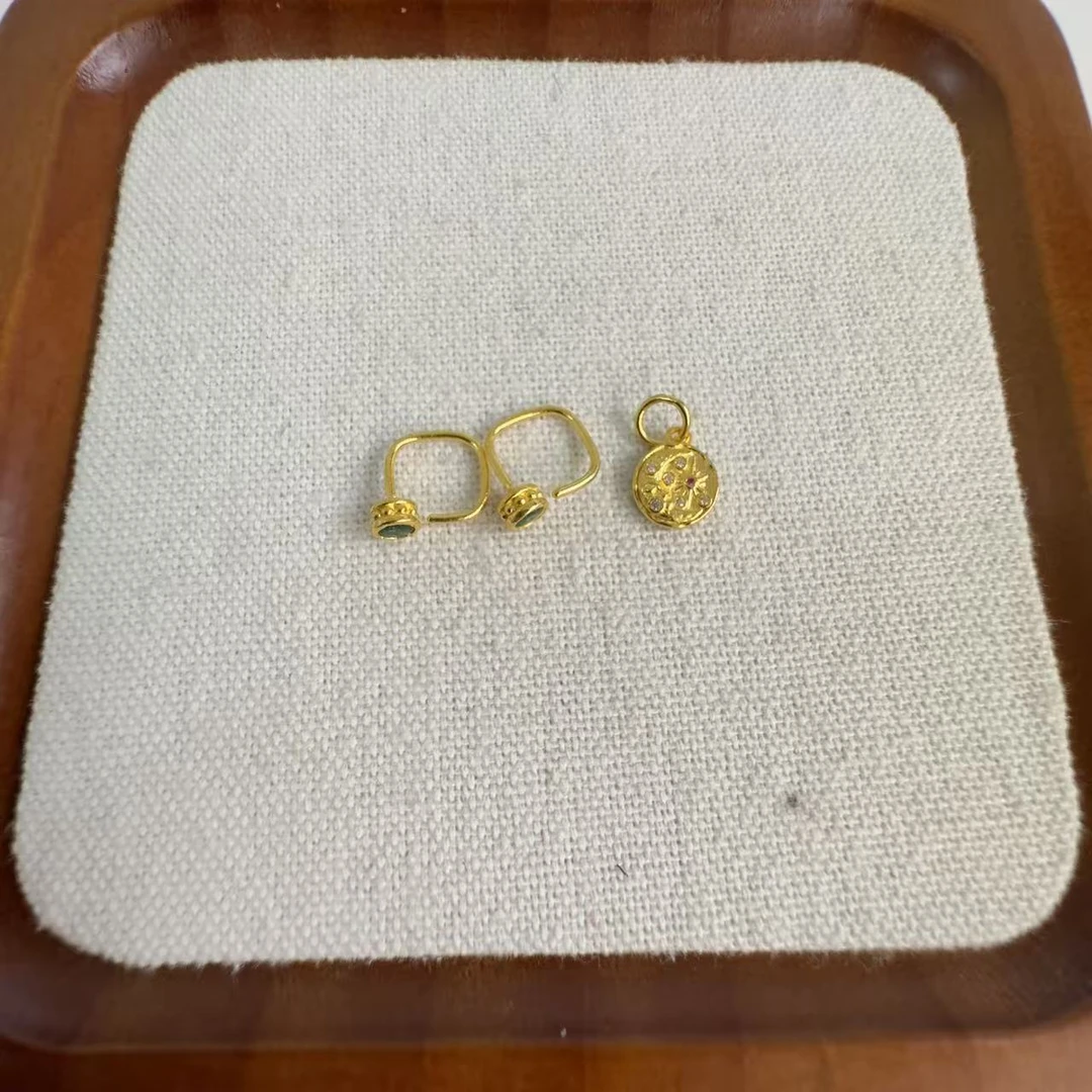 足金999 古法工艺耳钉滴流