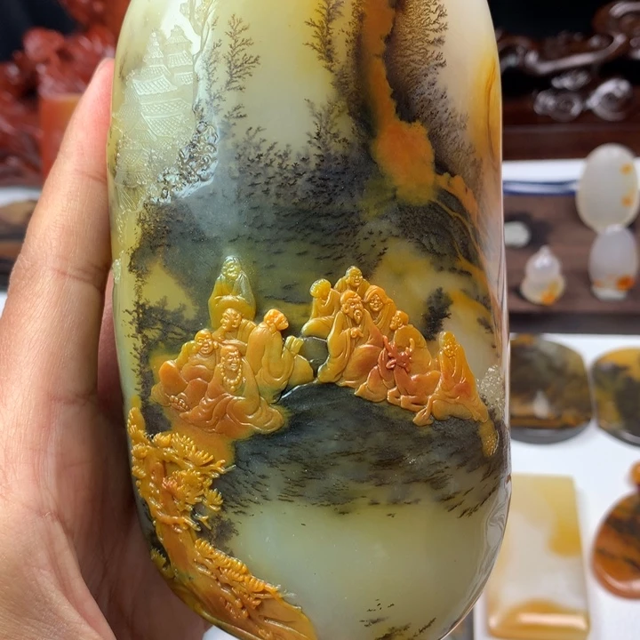 石英质玉（黄龙玉）摆件未镶嵌