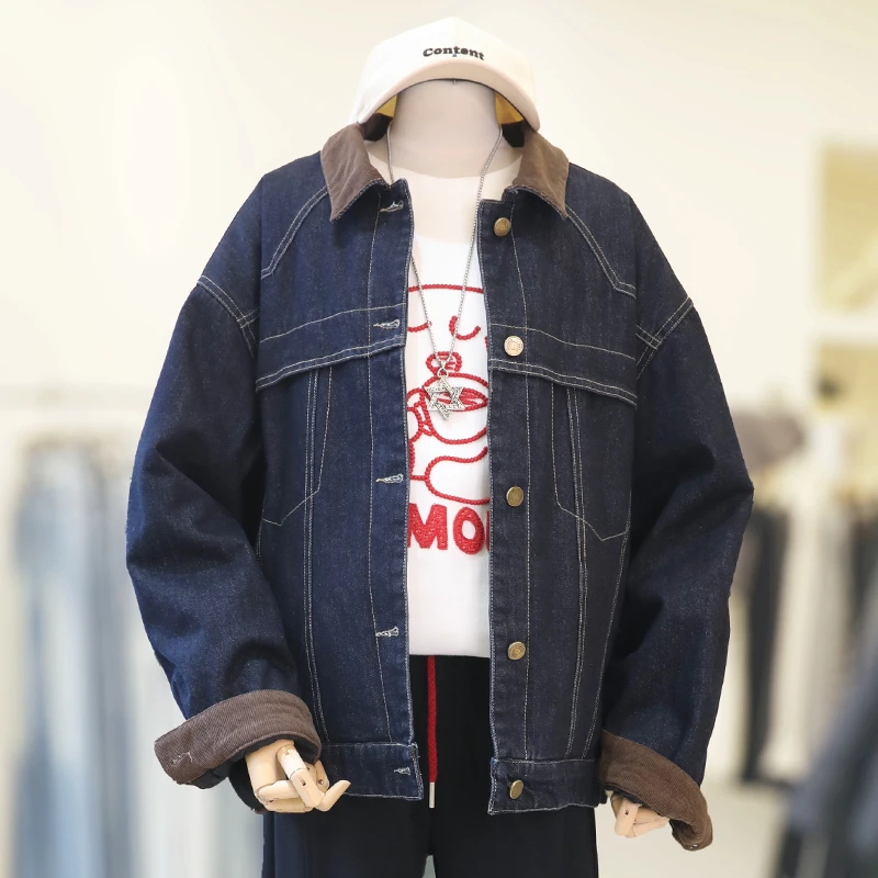 【福利】大码牛仔夹棉棉服冬季时尚宽松长袖牛仔外套女胖mm/24633