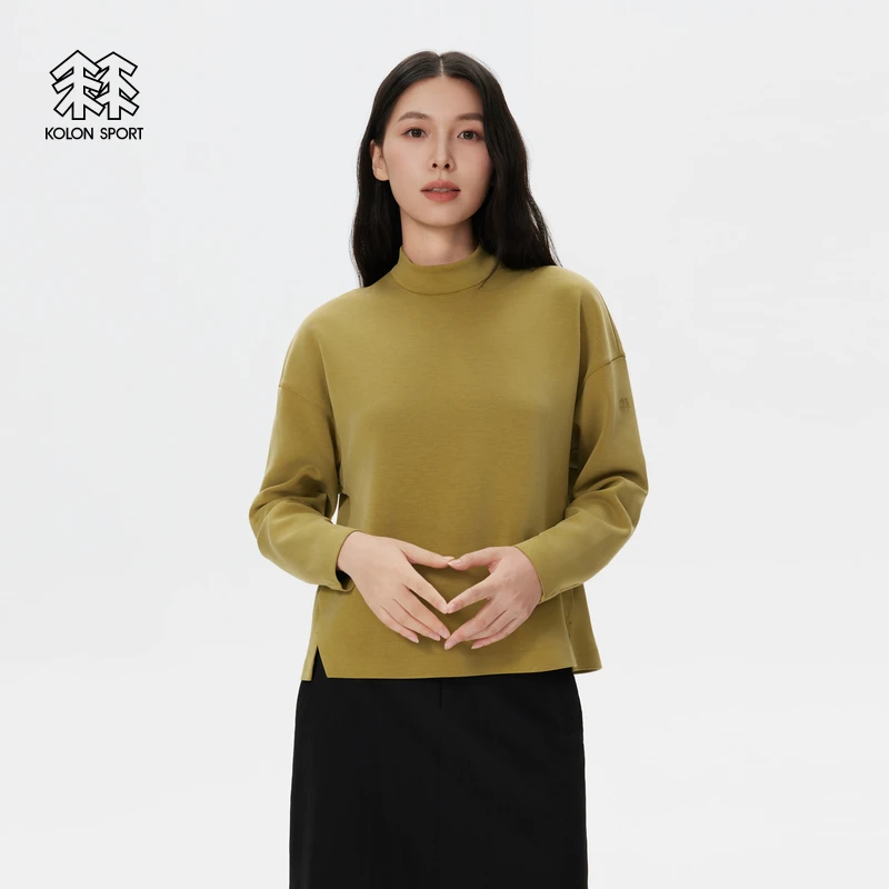KOLON SPORT可隆户外休闲衣柔软亲肤抗菌女士莫代尔长袖T恤