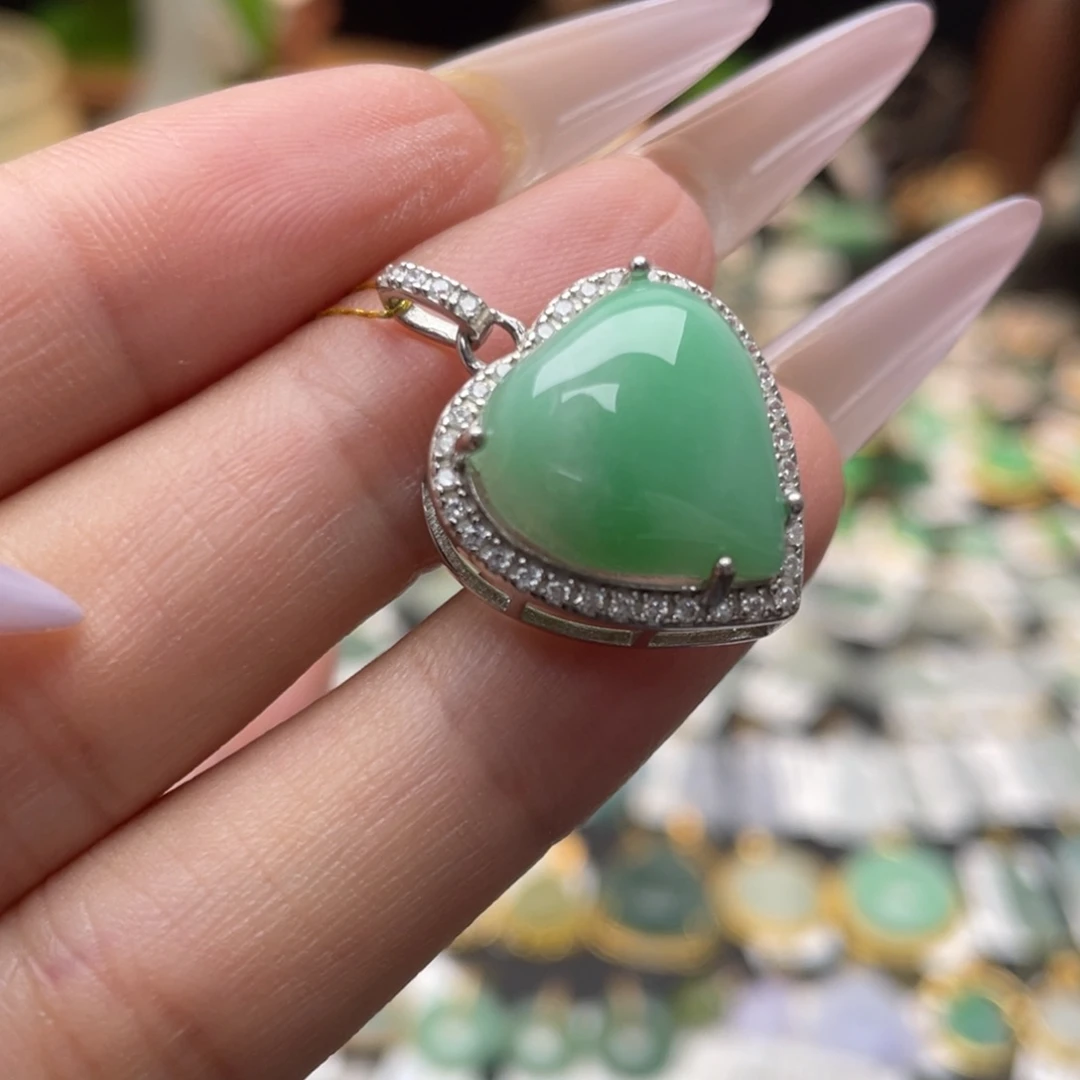 翡翠银S925镶嵌颈饰